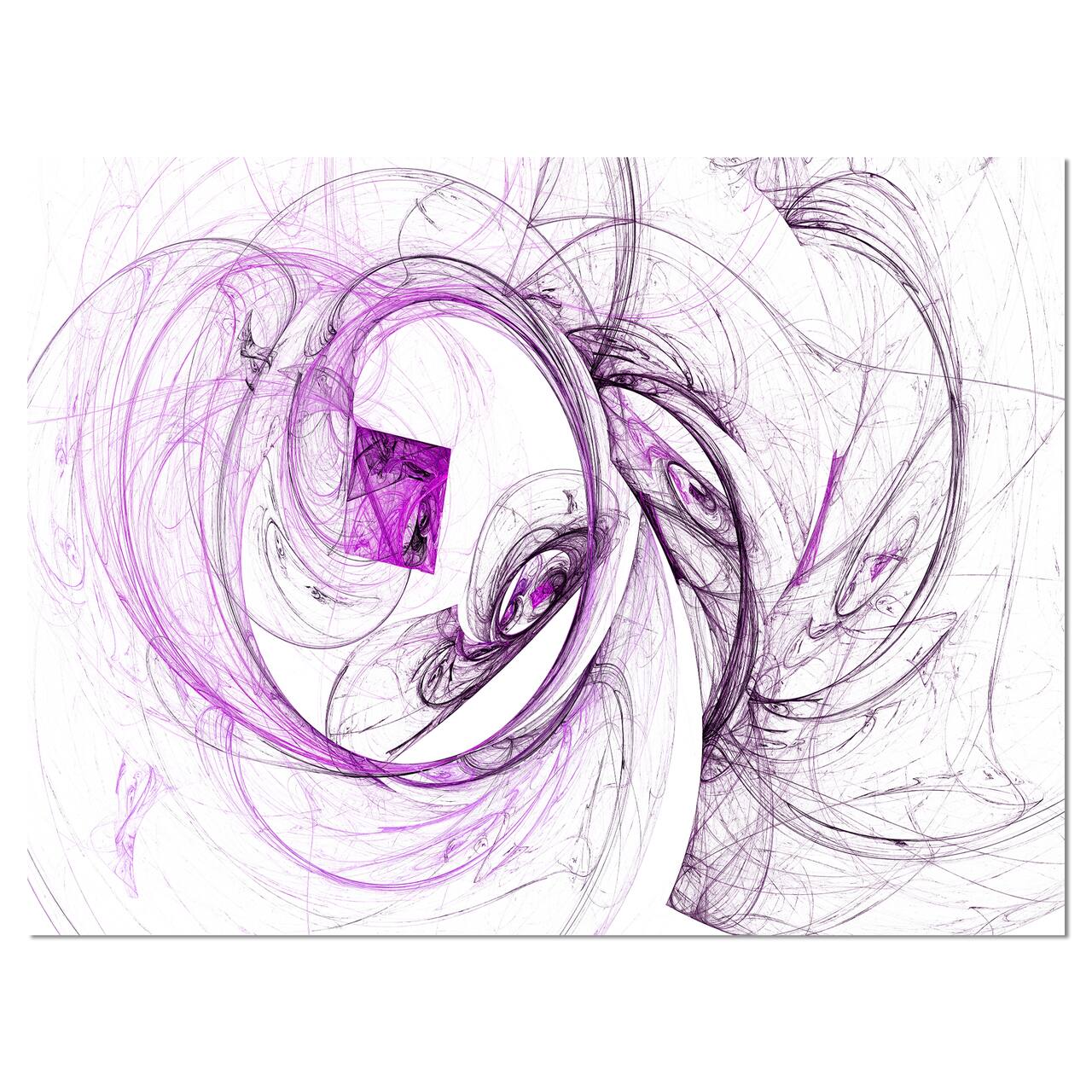 Designart - Billowing Smoke Purple - Abstract Canvas art print